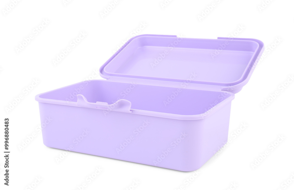 One plastic lunch box isolated on white One plastic lunch box isolated on white