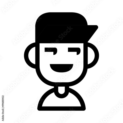 Avatar icon glyph style. Simple default profile picture vector illustration.