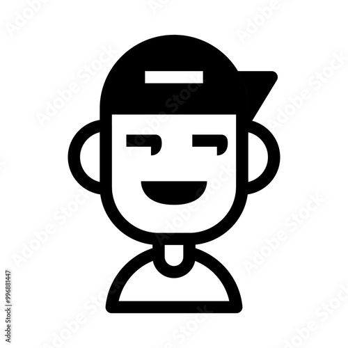 Avatar icon glyph style. Simple default profile picture vector illustration.