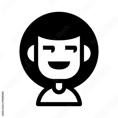 Avatar icon glyph style. Simple default profile picture vector illustration.