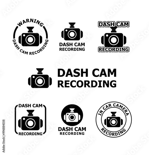 Dash Camera Security Recording Stickers Design