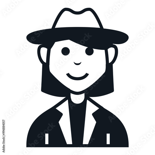 Detective Woman Avatar Icon. People Character Smile Vector Illustration.