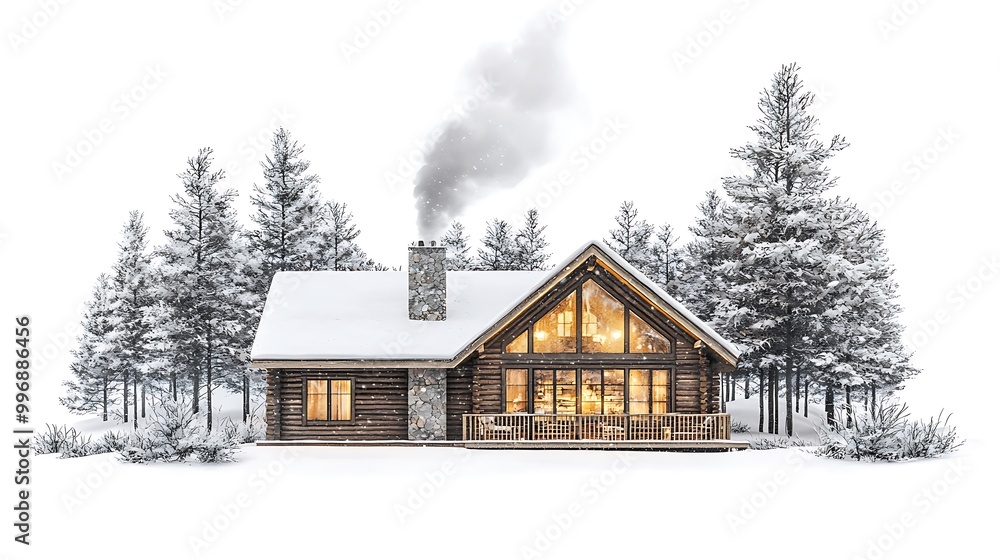 A picturesque cabin nestled in a snowy wonderland, surrounded by frosted trees and a curling chimney smoke. A picturesque cabin nestled in a snowy wonderland, surrounded by frosted trees and a curling chimney smoke.