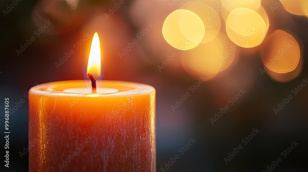 Close-up of a tapered candle with a blurred background, leaving space for text. Close-up of a tapered candle with a blurred background, leaving space for text.