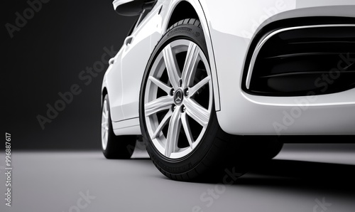 Studio Close-Up Shot of a Car Tire in High Detail