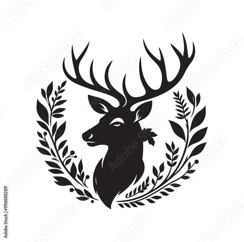 Deer silhouette, vector illustration design