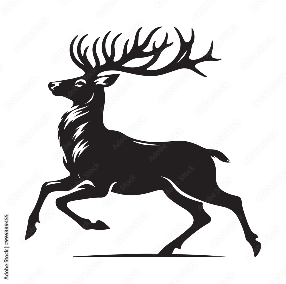 Obraz premium Deer silhouette, vector illustration design