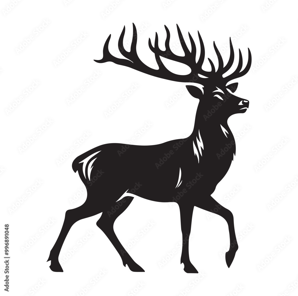 Obraz premium Deer silhouette, vector illustration design