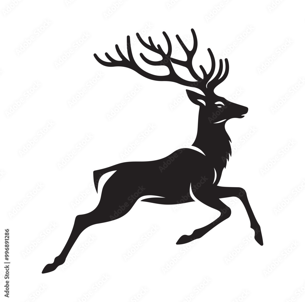 Obraz premium Deer silhouette, vector illustration design