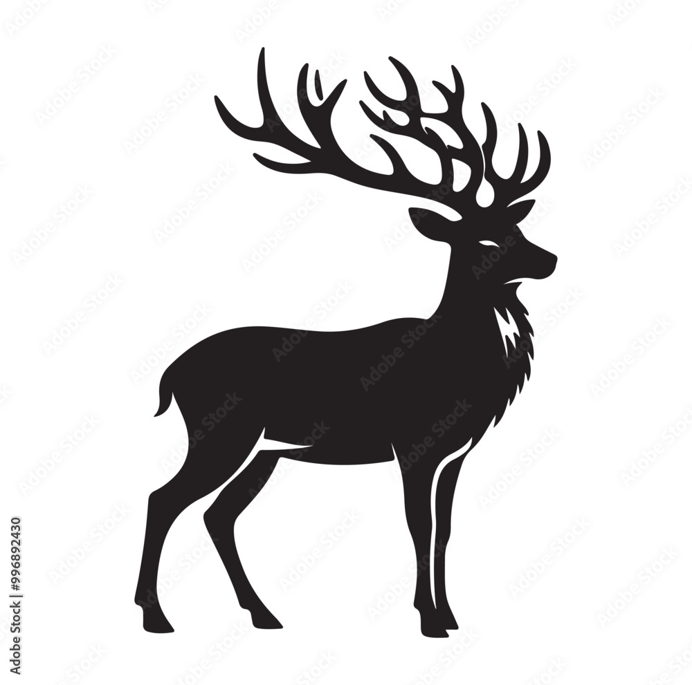 Fototapeta premium Deer silhouette, vector illustration design