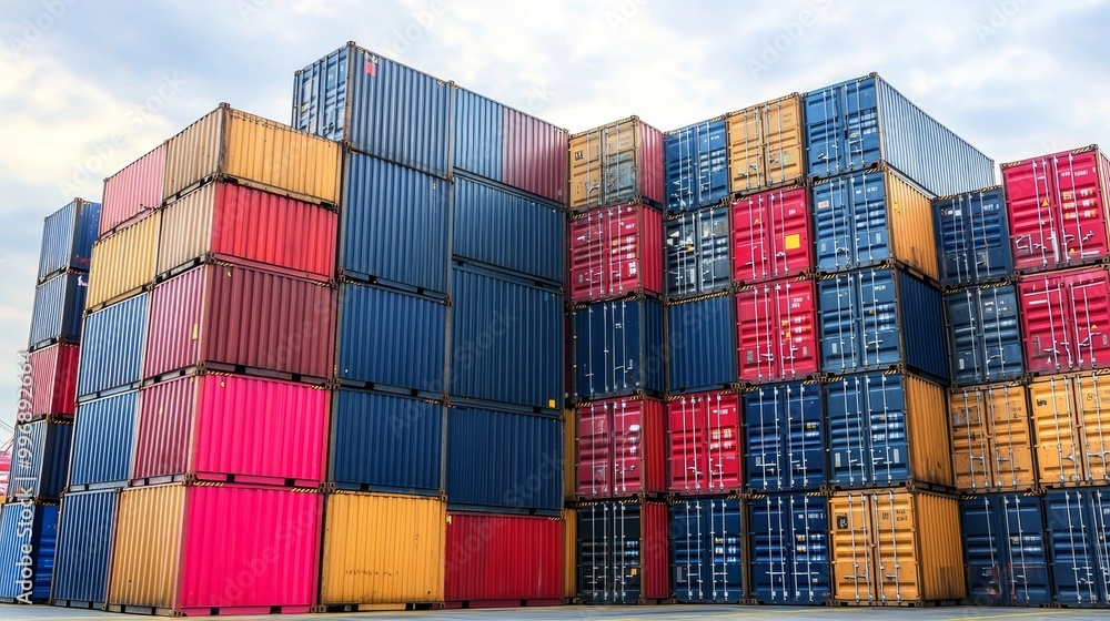 Towering Towers of Trouble: Piled-up Shipping Containers Expose Economic Fallout of Strike Towering Towers of Trouble: Piled-up Shipping Containers Expose Economic Fallout of Strike