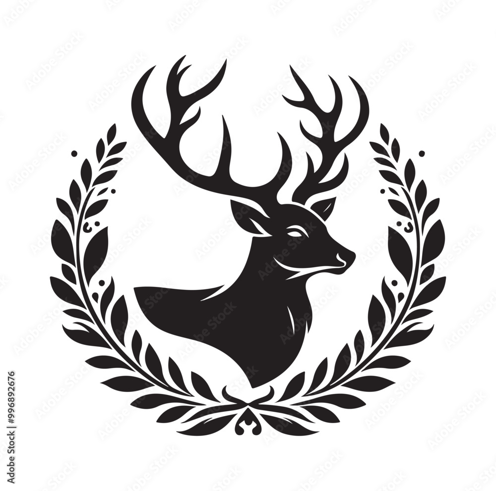 Fototapeta premium Deer silhouette, vector illustration design