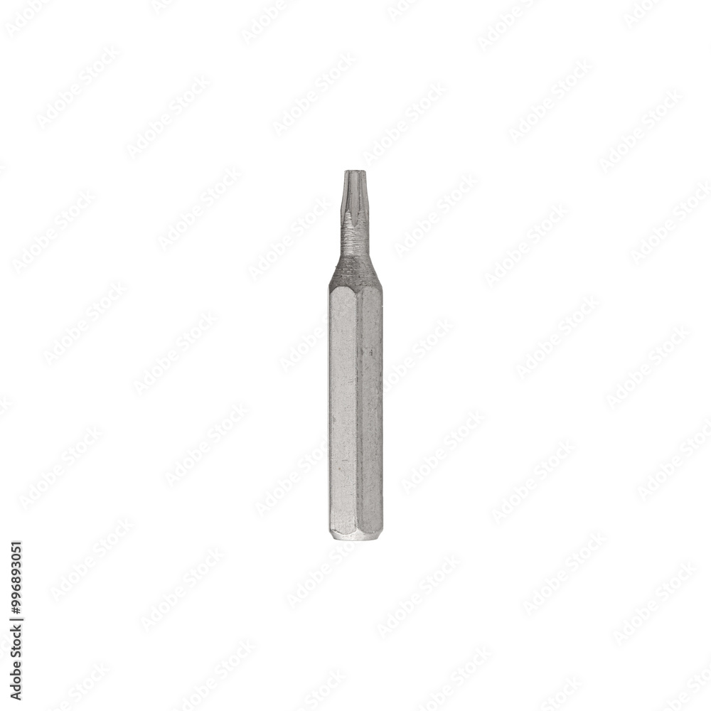 Iron bit for screwdriver and drill on Isolated on a white background close-up Iron bit for screwdriver and drill on Isolated on a white background close-up