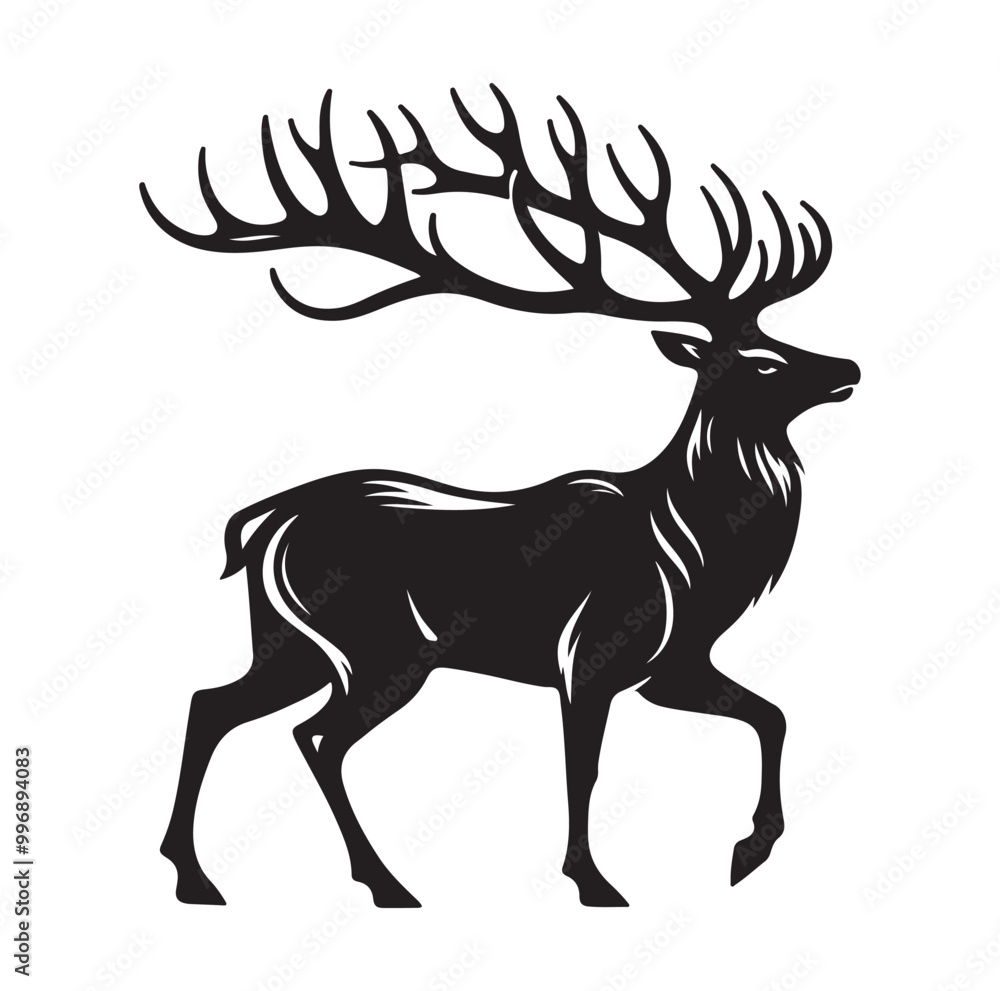 Obraz premium Deer silhouette, vector illustration design