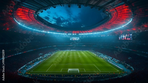 Allianz Arena Munich Football Stadium Night View. photo