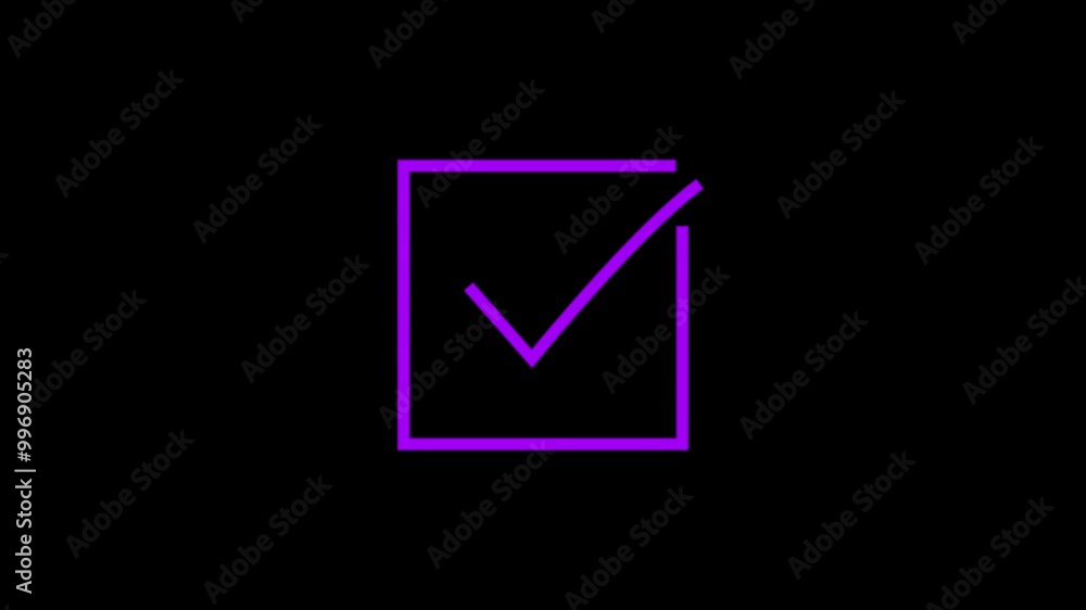 Animation of check mark square, simple check box, tick, sign in symbol. Check mark icon. Animation of check mark square, simple check box, tick, sign in symbol. Check mark icon.