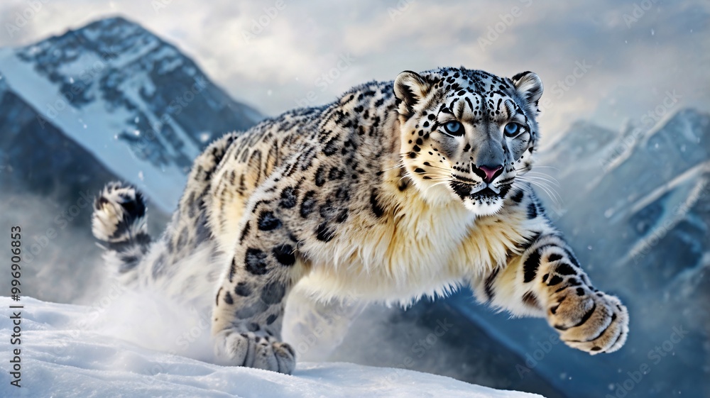 Obraz premium Ethereal snow leopard