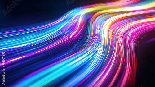 Dynamic Flow of Neon Light Streaks