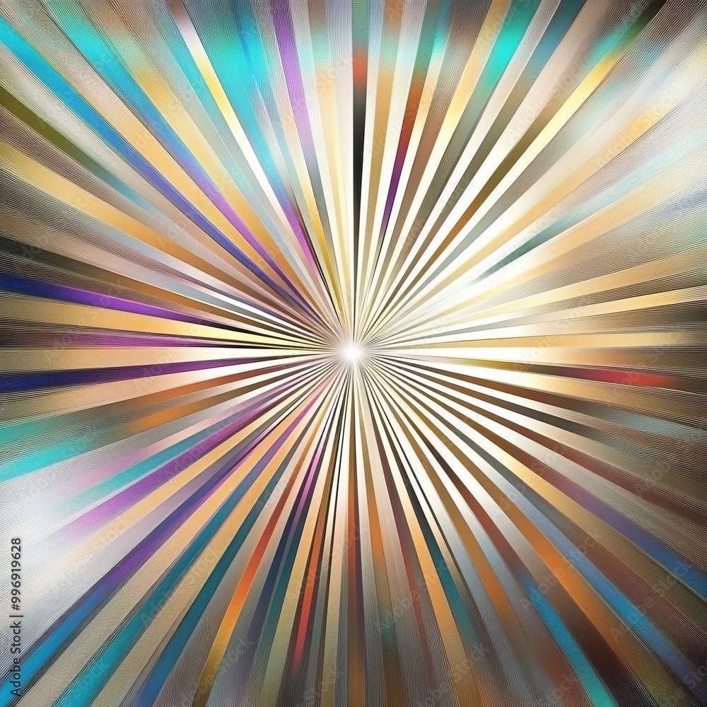Colored rays of radiation on a silver background Colored rays of radiation on a silver background