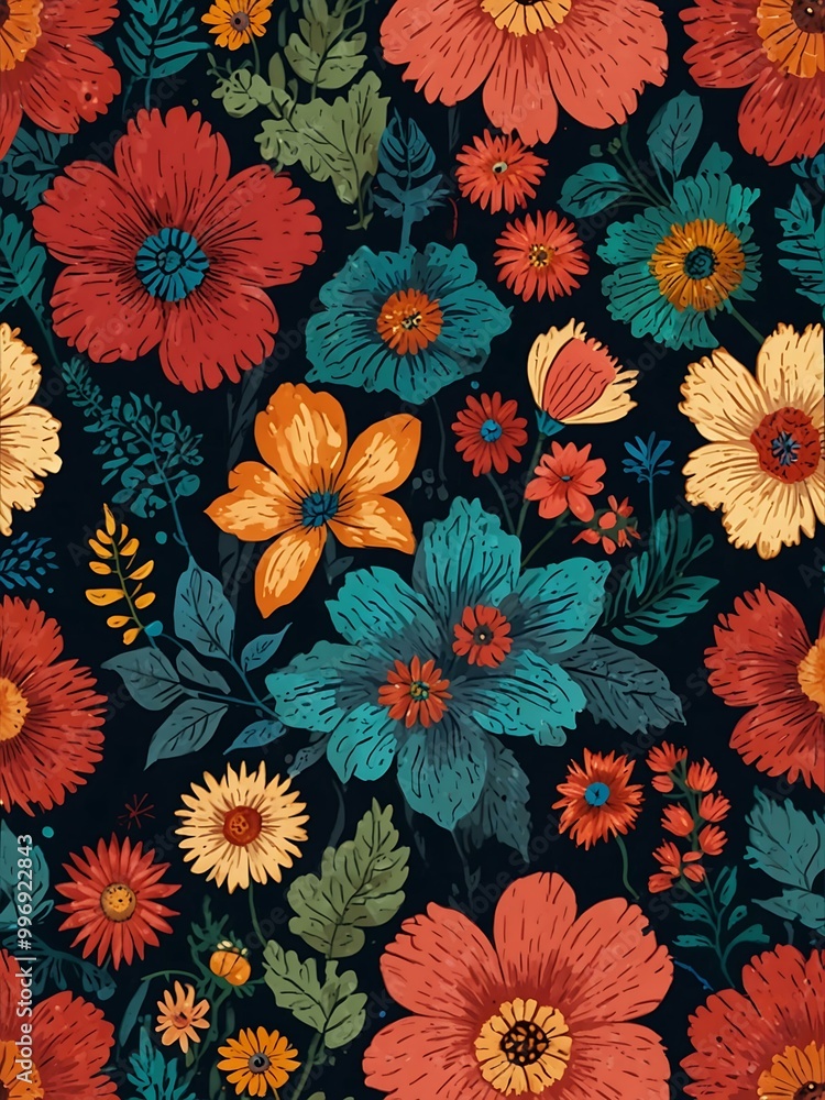 Floral seamless pattern. Floral seamless pattern.