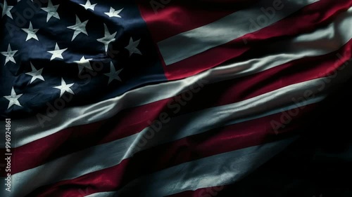 American Flag USA Dark Dramatic Slow Motion