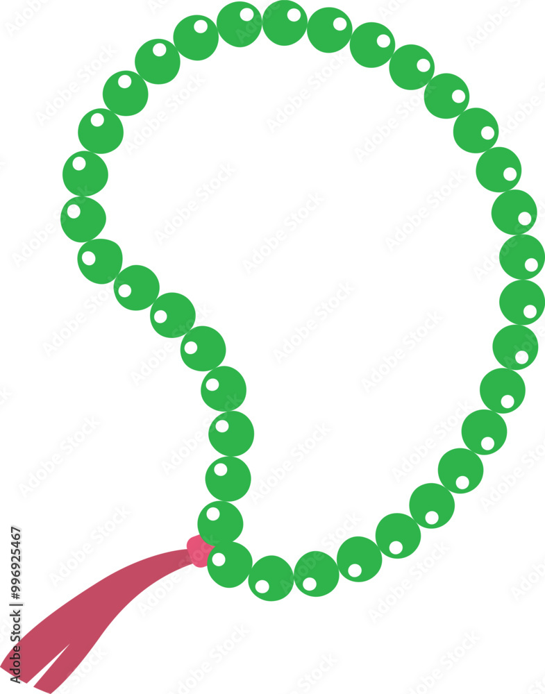 Fototapeta premium Emerald Beryl Prayer Beads, Buddhist Prayer Beads icon.