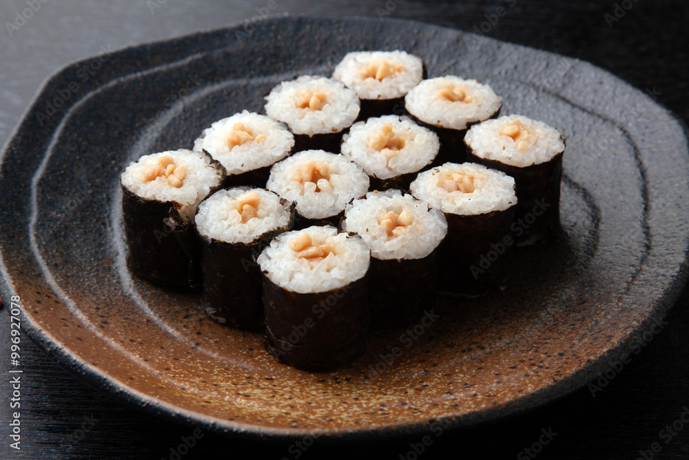 納豆の細巻き 納豆の細巻き