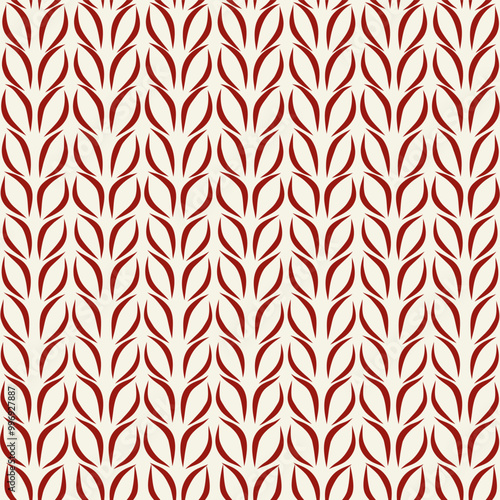 Seamless pattern of knitting braids, endless texture. Simple geometric vector design stylized spikelet fabric for print, wallpaper, fall winter fashion, textile design, holiday home decor
