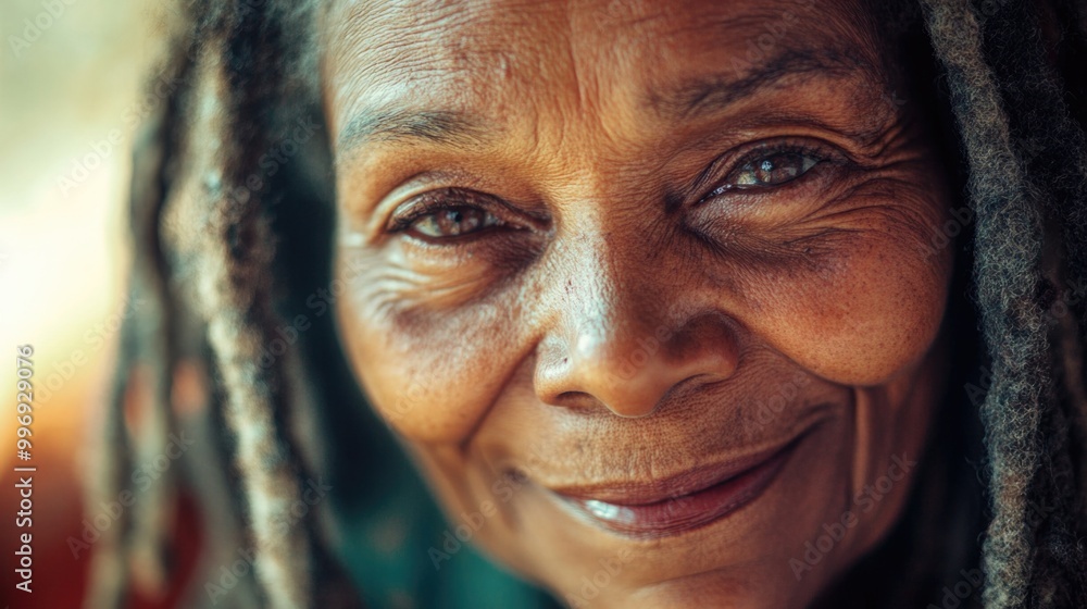 Aging Rasta Woman with a Warm Smile Aging Rasta Woman with a Warm Smile