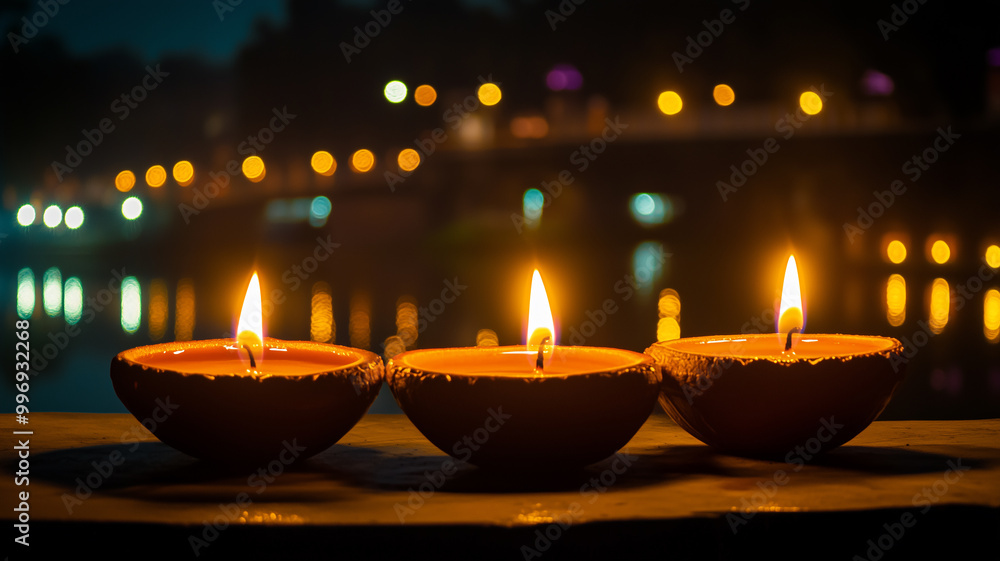 Candles glowing with soft light creating a peaceful and joyful Diwali background.
Candles glowing with soft light creating a peaceful and joyful Diwali background.