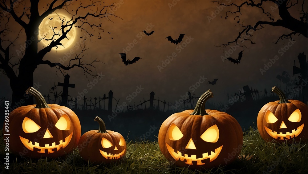 Halloween Background with Pumpkins Halloween Background with Pumpkins