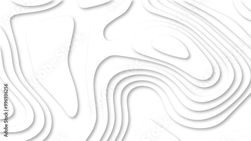 papercut and multi layer cutout geometric white abstract pattern background.  Banner texture