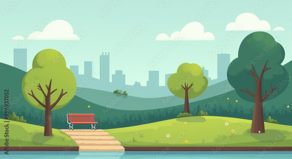 Obraz premium landscape with trees