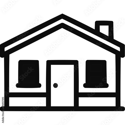 illustration of a house with a label