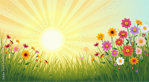 grass and flowers