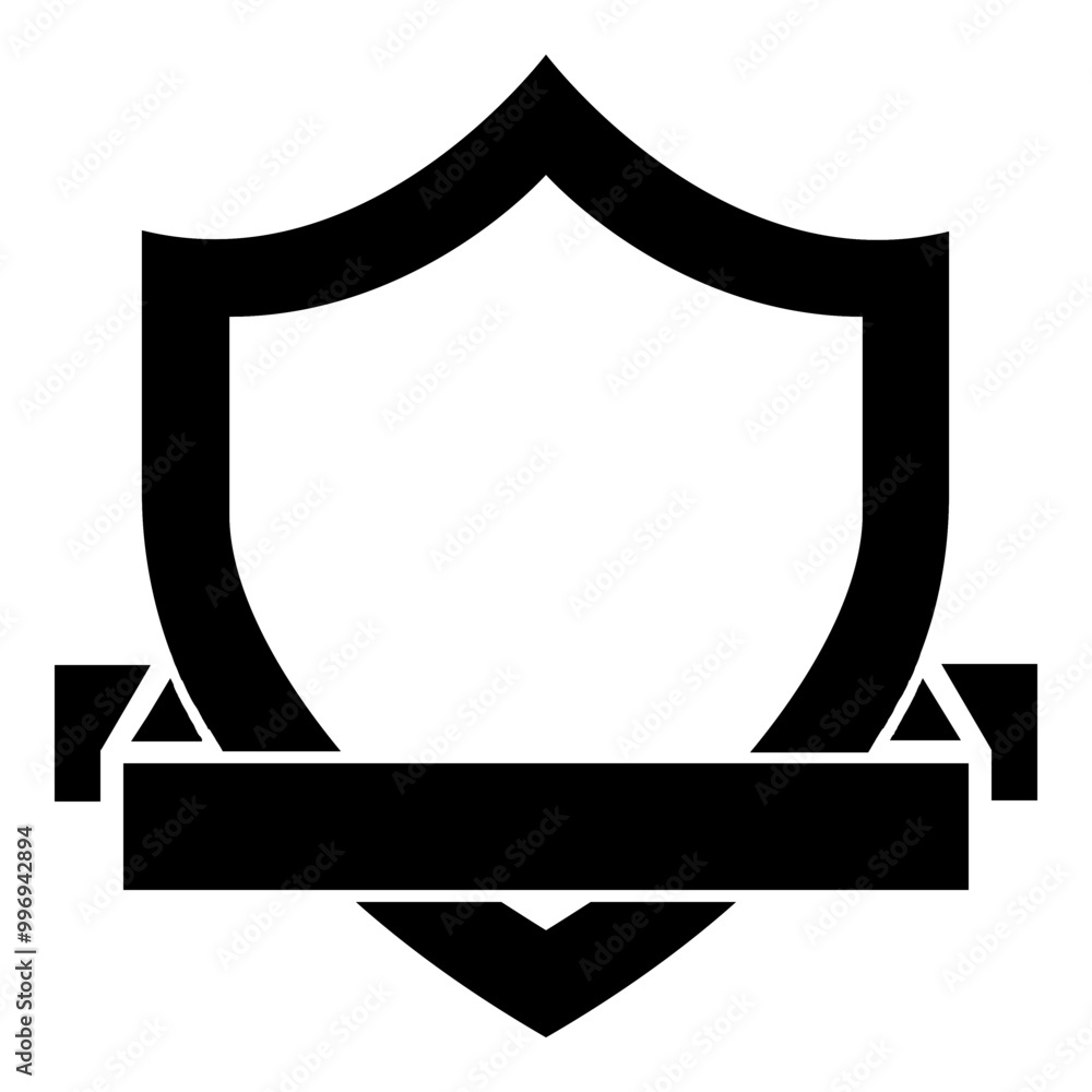Shield ribbon badge icon. Simple award vector illustration. Shield ribbon badge icon. Simple award vector illustration.