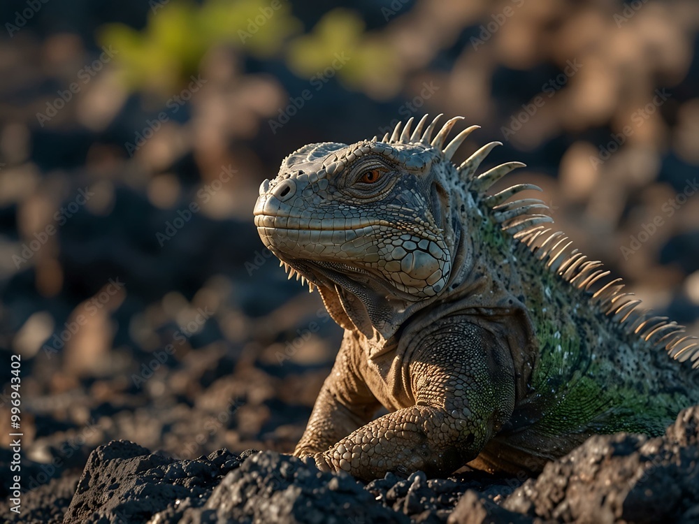 Iguana on the rocky coast of the Galapagos Islands. Iguana on the rocky coast of the Galapagos Islands.