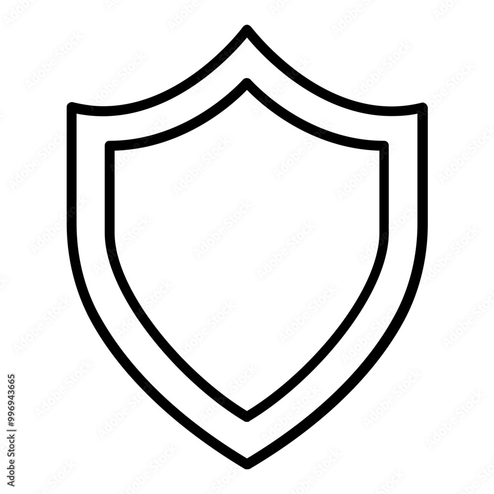 Shield badge outline style icon. Simple award symbol vector illustration. Shield badge outline style icon. Simple award symbol vector illustration.