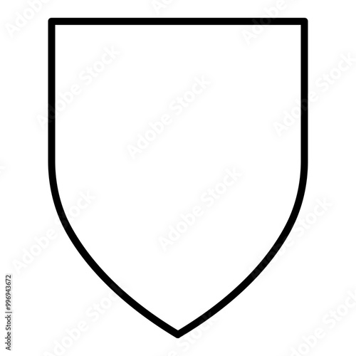 Shield badge outline style icon. Simple award symbol vector illustration.