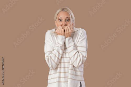 Mature woman having panic a...