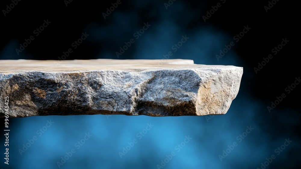 Display stands advertising jewelry products, cosmetics on a dark light wall with cliff stone clipping paths in backdrop. Display stands advertising jewelry products, cosmetics on a dark light wall with cliff stone clipping paths in backdrop.