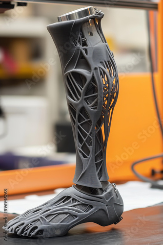 Obraz na płótnie prototype of a human prosthetic leg made using a 3D printer