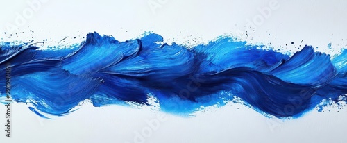 artistic blue paint brush strokes in watercolor beautifully isolated against a white background showcasing creativity and the beauty of abstract expression in a simple form