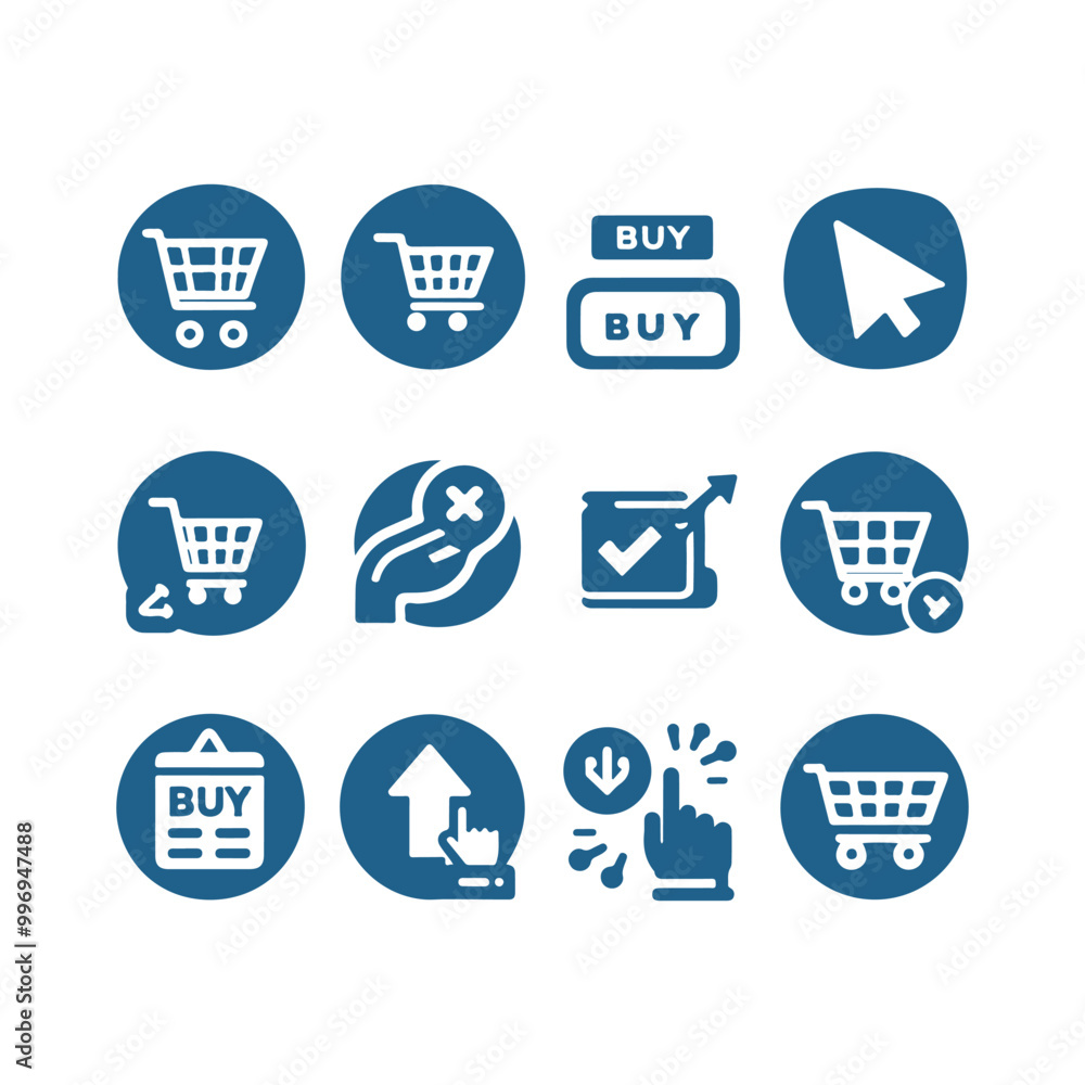 a collection of shopping cart icon set Vector illustration a collection of shopping cart icon set Vector illustration