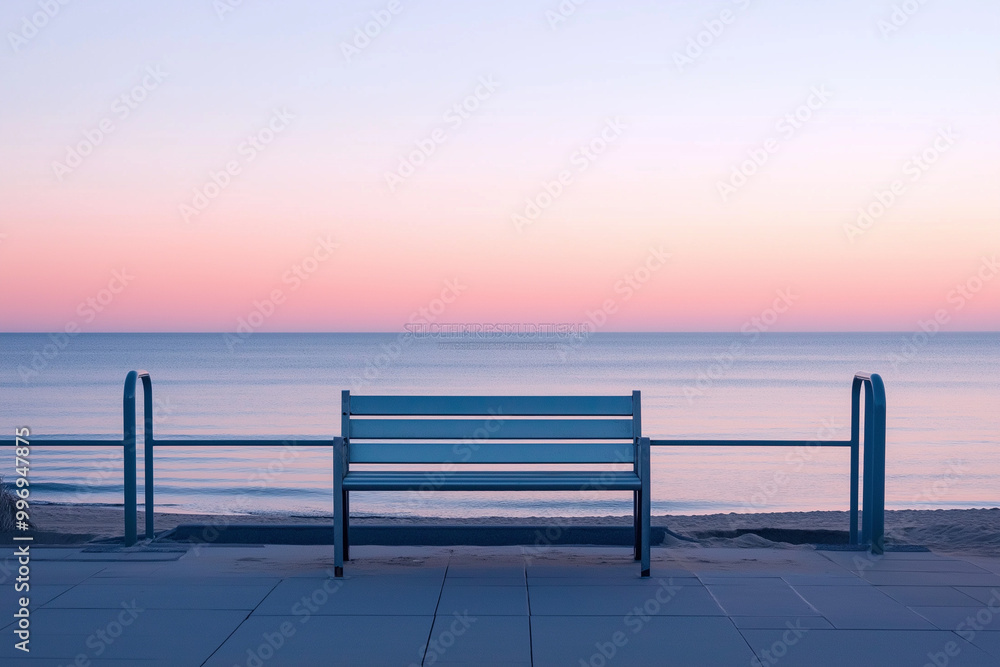 Seaside Dawn: An Aluminum Door Overlooking a Calm Beach at Sunrise, Pastel Hues Painting the Sky Seaside Dawn: An Aluminum Door Overlooking a Calm Beach at Sunrise, Pastel Hues Painting the Sky