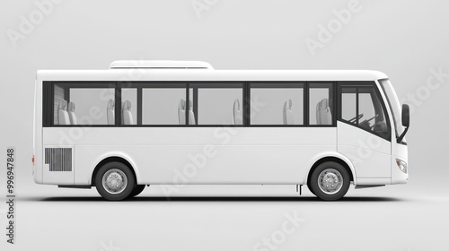 A side view of a modern, white passenger bus designed for public transport.