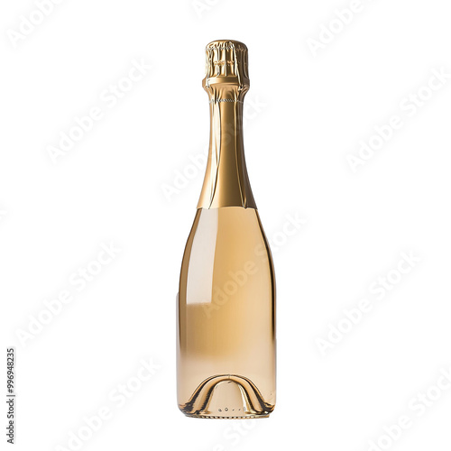 mock-up champagne bottle design isolated photo