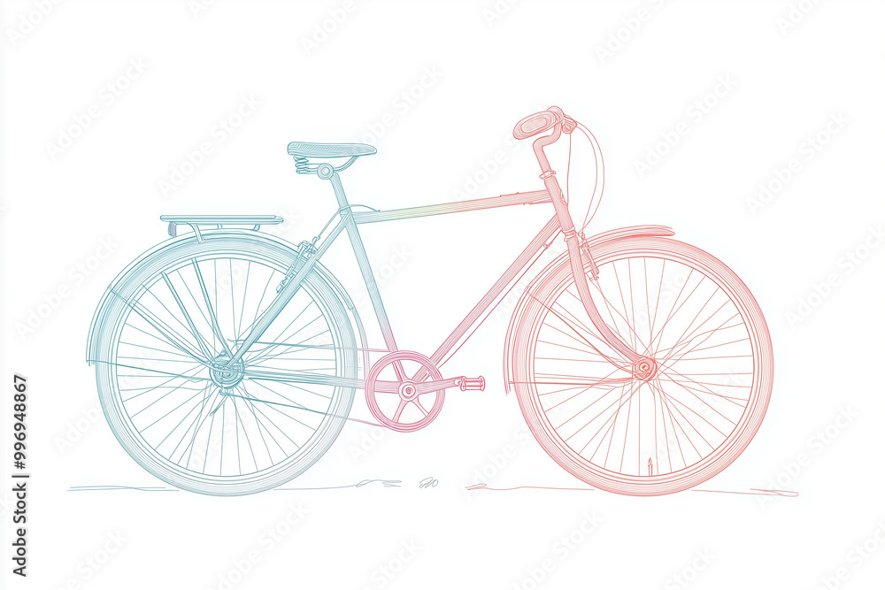 Classic Elegance: A Minimalist Line Drawing of a Vintage Bicycle, Highlighting Its Timeless Design Classic Elegance: A Minimalist Line Drawing of a Vintage Bicycle, Highlighting Its Timeless Design
