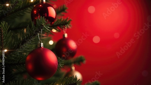 Christmas tree twig with decorations