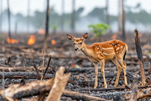 As nature recedes, rare animals like deer are threatened with extinction. photo